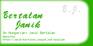 bertalan janik business card